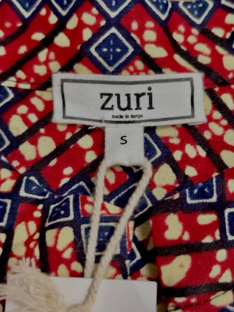 Zuri 100% Cotton Midi Shirt Dress Size S Summer Vacation Made In Kenya Nwt — image 6 of 8